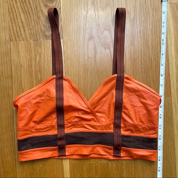 VPL bright orange and brown sparkle stretchy bra - Picture 7 of 8